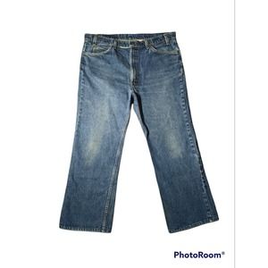 Levis 517 Orange Tab Made In USA Vintage 40x28 Blue Jeans 1993 Distressed